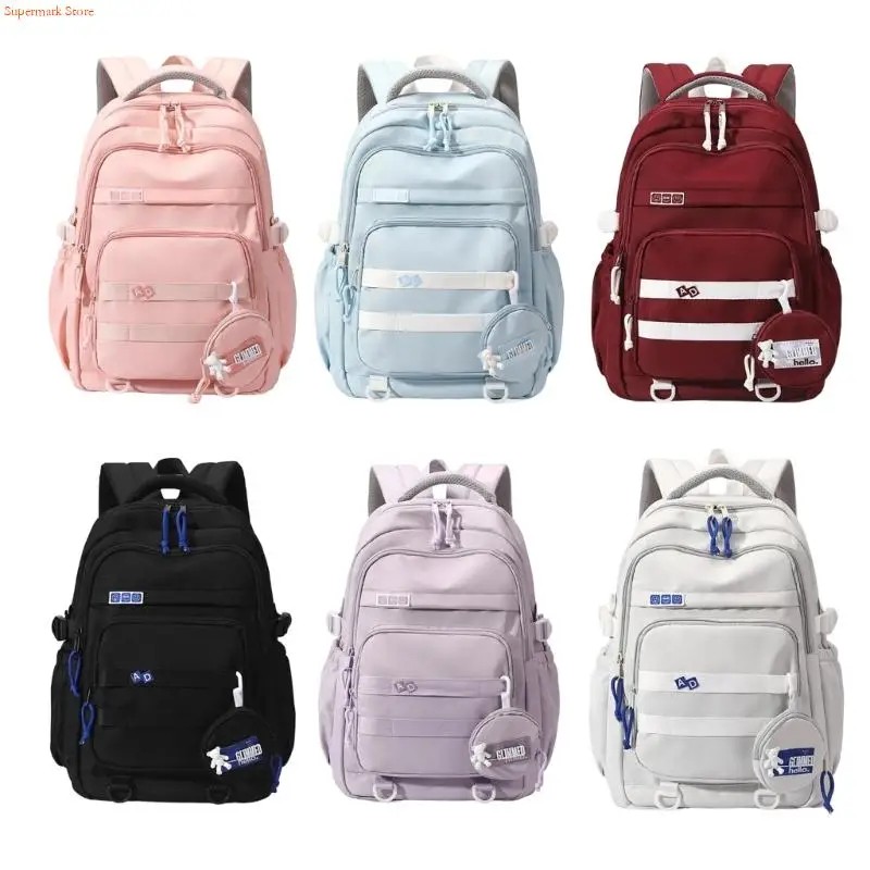 Q5We Aesthetic Backpack Student School Bag STYLIS..